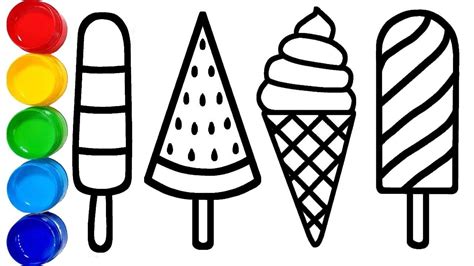 Supaya rasanya makin gurih, pedagang biasa. Belajar Cara Menggambar dan Mewarnai 4 Ice Creams - Untuk Anak - Anak - Learn Colors - YouTube