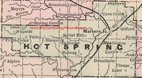 Hot Spring County Arkansas 1889 Map
