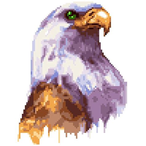 An Eagle With Green Eyes Sitting On Top Of A Rock In Front Of A White