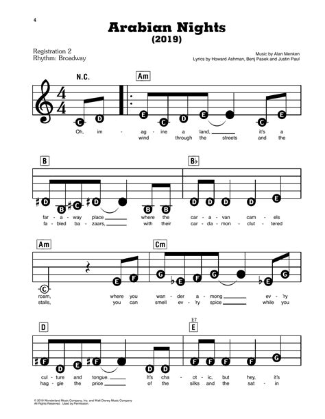 Arabian Nights 2019 From Disneys Aladdin Sheet Music Will Smith