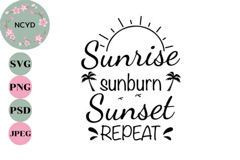 Sunrise Sunburn Sunset Repeat Svg Afbeelding Door Ncyd Shop · Creative