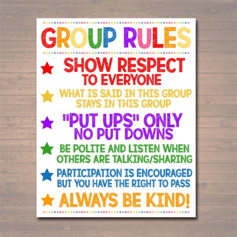 Group Rules Confidentiality Poster Tidylady Printables