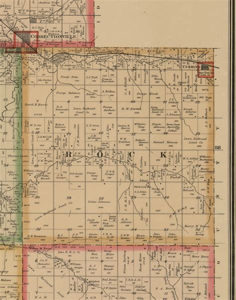 Rock Iowa 1884 Old Town Map Custom Print Woodbury Co Old Maps