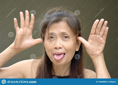 Woman Making Funny Faces Stock Image Image Of Joyful 156908829