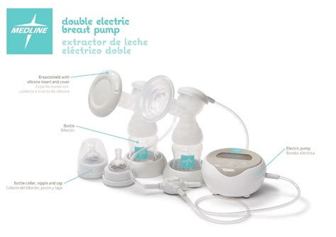 medline double electric breast pump kit with bottles