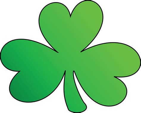Free Clipart Of A Green Outlined Clover Shamrock St Patricks Day
