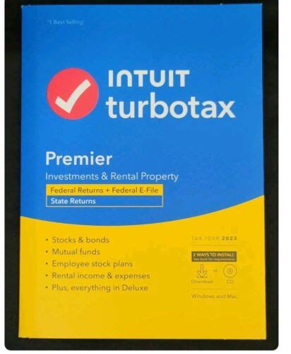 Intuit Turbotax Premier Tax Year New Ebay