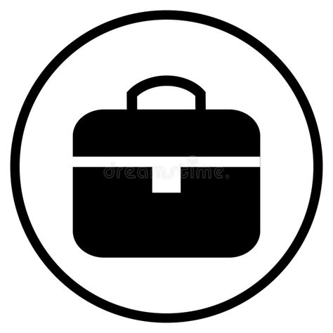 Briefcase Icon In Black Circle Stock Illustration Illustration Of