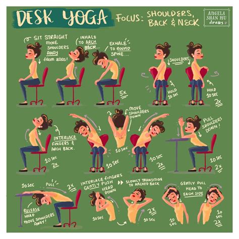 Desk Yoga Poster Physical Print Yoga At Your Desk Office Etsy Yoga