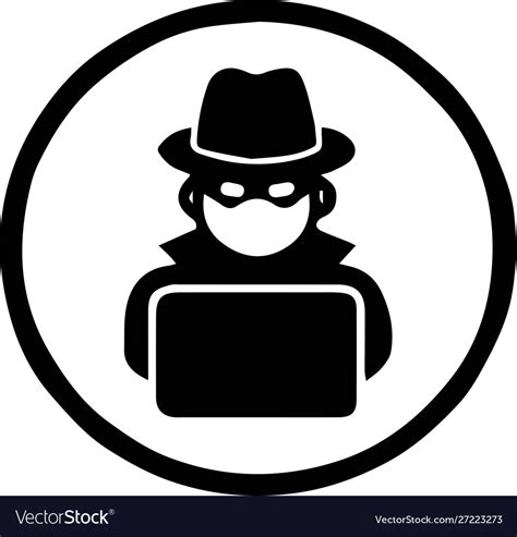Hacker Icon On White Background Royalty Free Vector Image