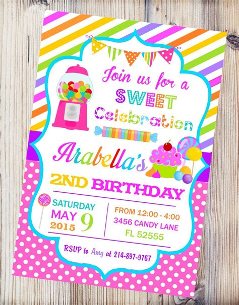 Stunning Blank Candyland Template In 2022 Candyland Invitations