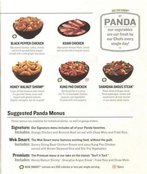 Menu At Panda Express Fast Food Philadelphia John F Kennedy Blvd