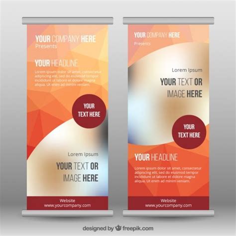 Download Roll Up Template With Polygons In Orange Tones For Free Pop