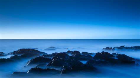 Seascape Wallpaper 4k Blue Horizon Clear Sky Ocean