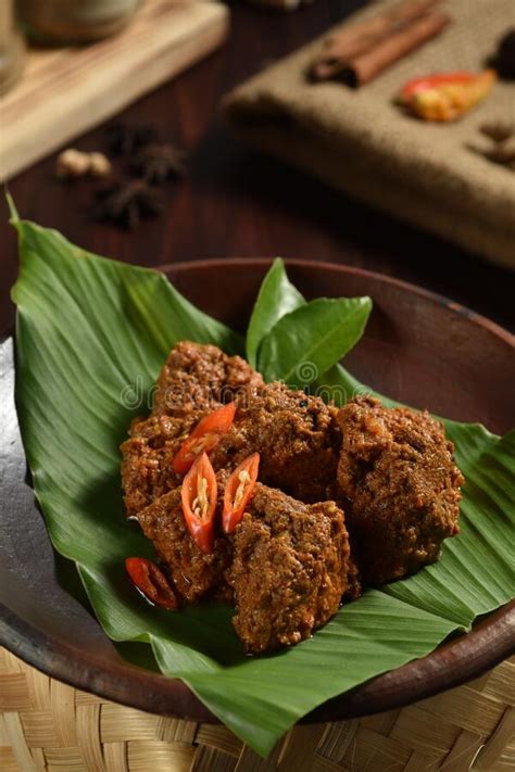 Rendang Padang Spicy Beef Stew From Padang Indonesia Stock Photo