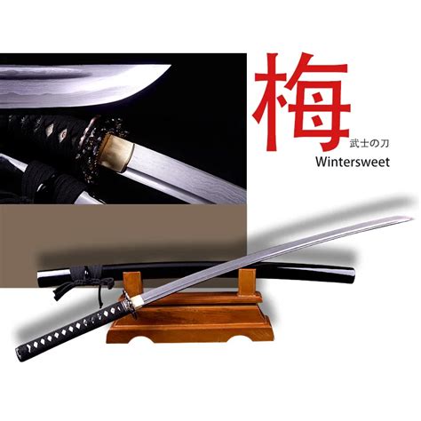 The Newest Handmade Japanese Katana Black Plum Blossom Tsuba Sharpened