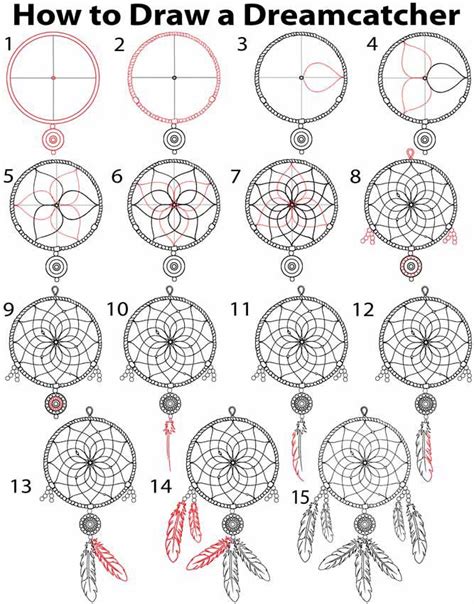 The Instructions For How To Draw A Dream Catcher