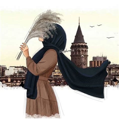 Kaplumbik Tesettürlü Bayan Çizim Profil Resmi - Kapalı kız tesettür