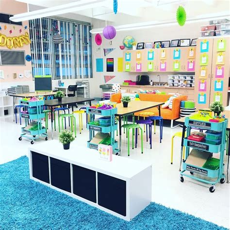 Love The Bright Colors Open Spaces And Organization In This Classroom