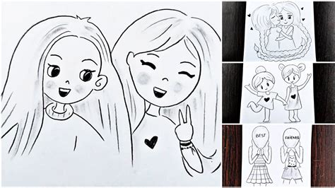Cum se deseneaza o fată Desenez în creion fete prietene YouTube