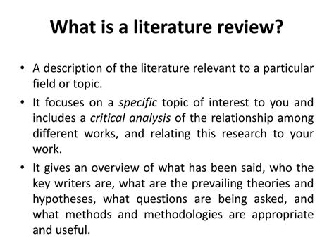Ppt Literature Review Powerpoint Presentation Free Download Id2086986