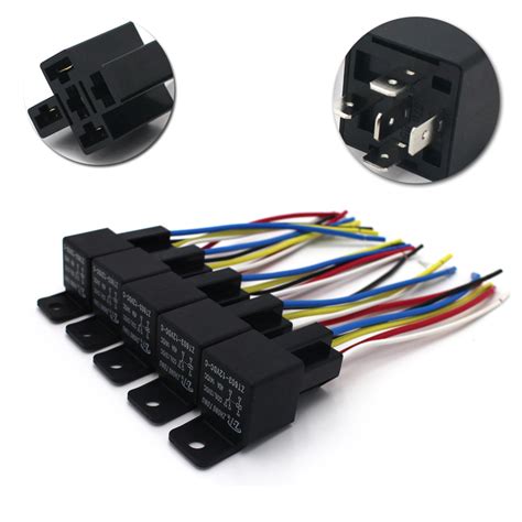 5 Pack 12v 3040 Amp 5 Pin Spdt Automotive Relay With Wires And Harness