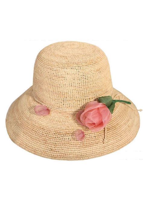 Handmade Silk Flower Embellished Woven Straw Hat Wcm025 Hats Silk