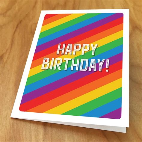 Lgbtq Happy Birthday Card Bday4crd Etsy