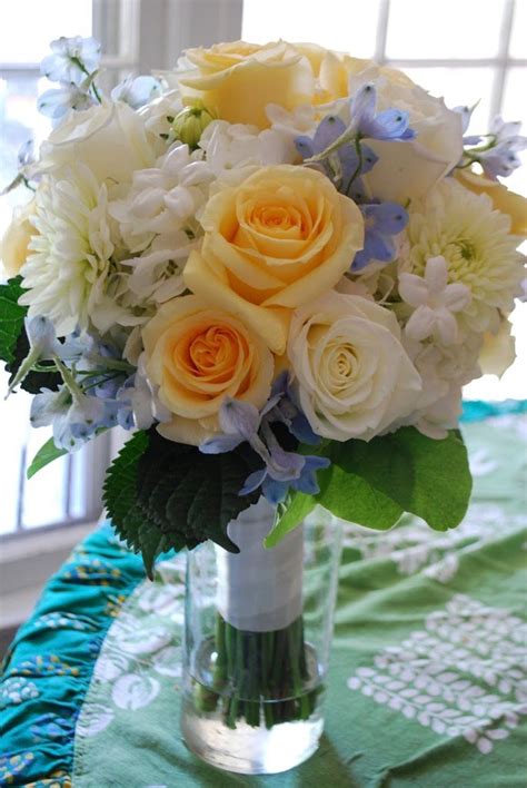 perfect | Blue wedding bouquet, Yellow wedding flowers bouquet, Yellow