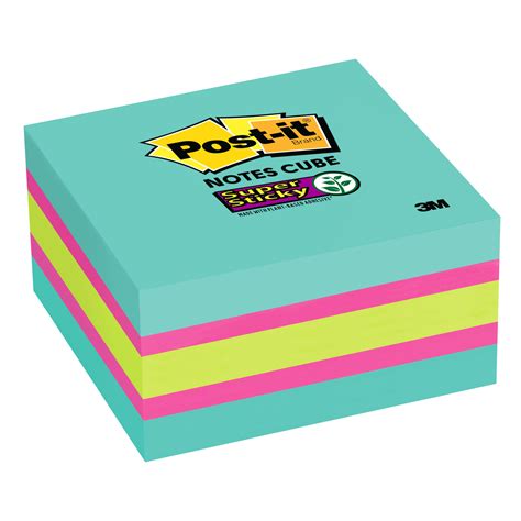 Post It Super Sticky Notes Cube 3 X 3 Assorted Colours 360 Sheets