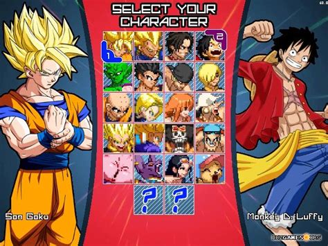Want to see what happens when goku battles naruto? Dragon Ball Z vs One Piece Mugen - Screenshots, images and pictures - DBZGames.org