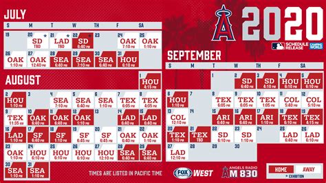 La Angels Schedule Printable 2023 Calendar Printable