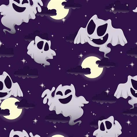 Seamless Ghost Pattern For Halloween 667785 Vector Art At Vecteezy