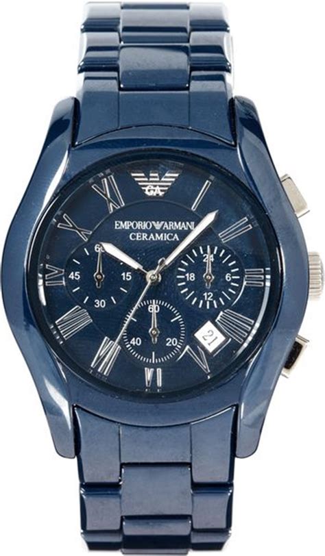 Emporio Armani Chronograph Ceramic Watch In Blue For Men Lyst