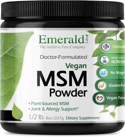 Emerald Labs Msm Powder 4000 Mg Plant Sourced Methylsulfonylmethane For Joint