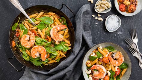 Nudeln mit Spinat- Garnelen Rezept