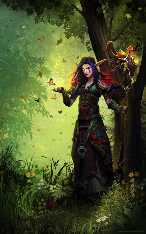 Artstation Druid Magic Nath Batemann World Of Warcraft Characters