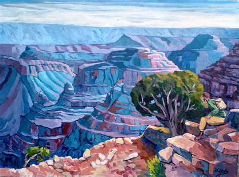 Grand Canyon Arizona Acrylic 36 X 40 Long Painting Spring Painting