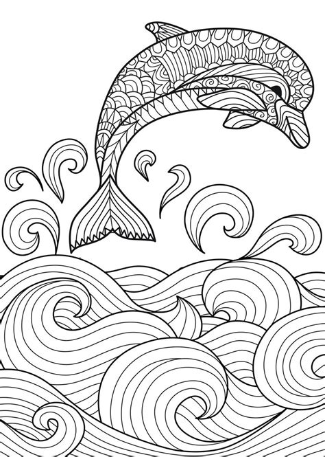 Dolphins Pdf Coloring Book Relaxing Patterns With Playful Dolphins