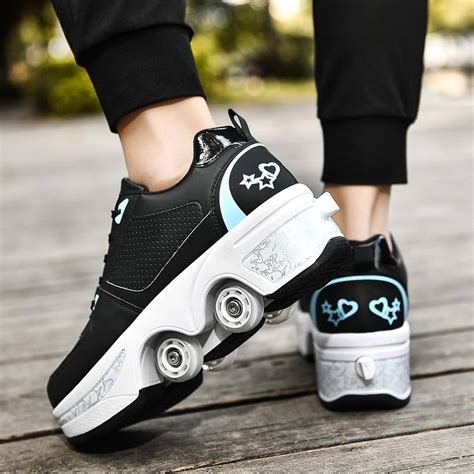 Double Row Walking Roller Shoes In Deformation Roller Skate 57 Off