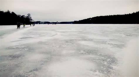 Ice Skating On A Frozen Lake In Stockholm Study In Sweden The