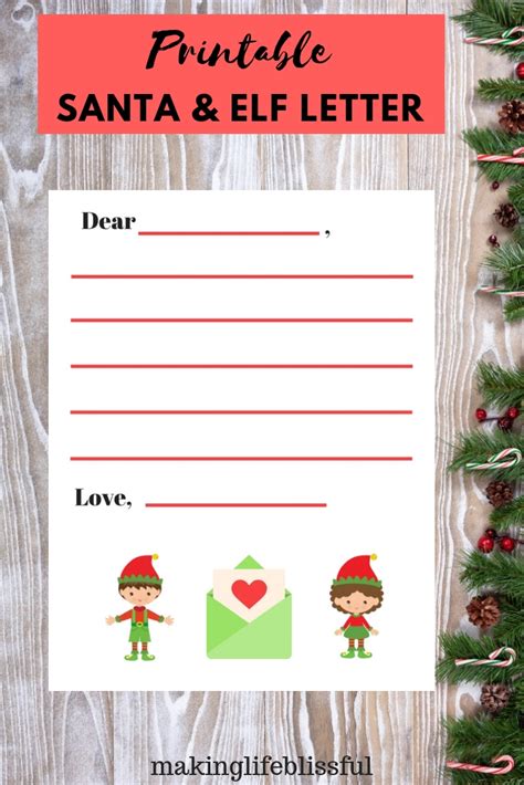 Elf Letter From Santa Printable