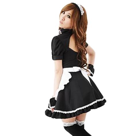 Sexy Maid Costume Cosplay Four Pieces Role Playing Clothing Woman Adult