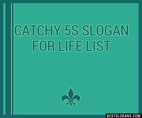 100 Catchy 5s For Life Slogans 2024 Generator Phrases And Taglines