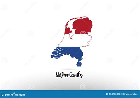 netherlands country flag inside map contour design icon logo stock vector illustration of