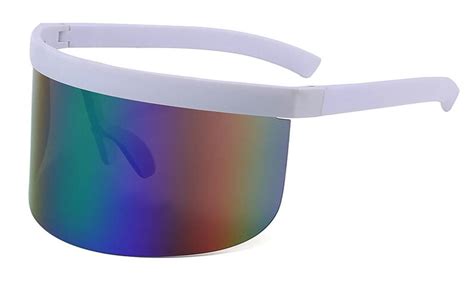 custom personalized mask shield mirror rainbow sunglasses etsy