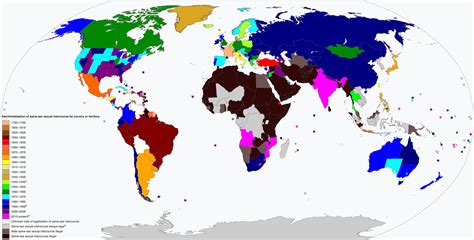 Map Decriminalization Of Same Sex Sexual Intercourse By Country Or