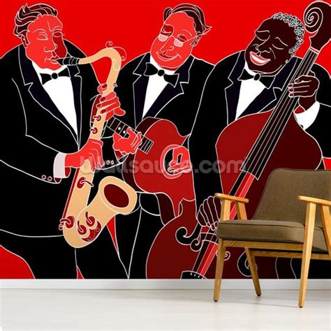 Jazz Band Trio Wallpaper Mural Wallsauce Uk
