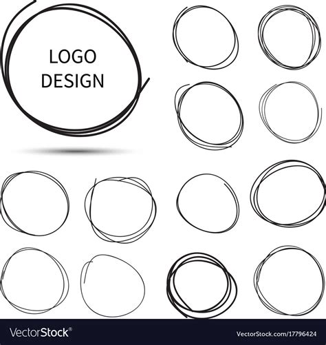 Hand Drawn Circles For Logo Design Royalty Free Vector Image