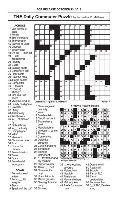 English with crosswords (crossword puzzle book 2) european language institute. Crosswords, October 13, 2018 | Crosswords | redandblack.com